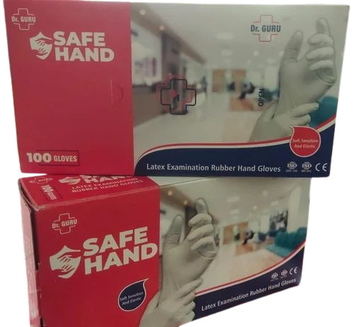 Exam Gloves - Latex Material, White Color | Disposable, Ideal for Medical, Laboratory, and Clinical Use