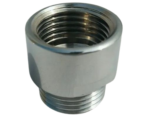 Extension Nipple - Stainless Steel, 1 Inch Diameter, Silver Color, Hot Rolled Technique, 60 HRC Hardness | Ideal for Plumbing Applications in Durable Packaging