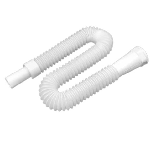 Flexible PVC Waste Pipe - 1 Inch Diameter, 30 Inch Length | White Polished Finish, Sol Fit Design