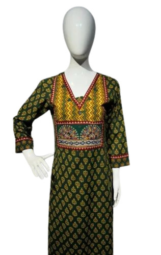 Gamthi Patchwork Cotton Kurti - New, Light Weight, 100% Cotton | Multicolor, Breathable, 3/4th Sleeve, Custom Size, Printed Pattern for All Seasons