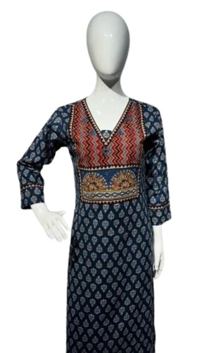 Ladies Cotton Kurtis - Light Weight, Breathable Cotton Fabric | Custom Size, 3/4th Sleeve, Multicolor Printed Design
