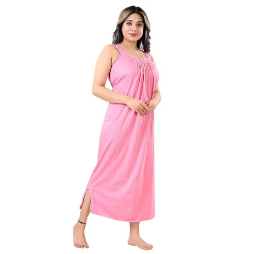 Ladies Light Pink Cotton Nightgown