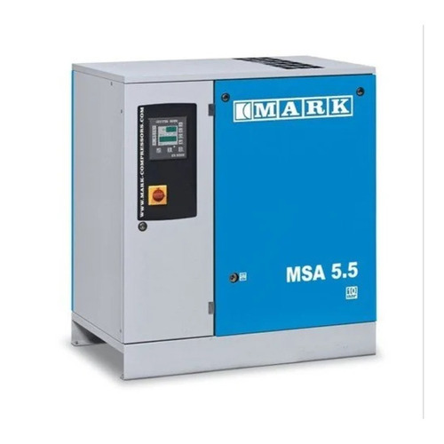 MSA 5.5 Rotary Screw Air Compressor - 100 HP, 120 CFM, 240V AC Three Phase | Air Cooled, Silent Operation, Color Coated in White and Blue
