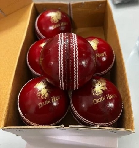 Red Cricket Leather Ball By Dark Hawk Sports