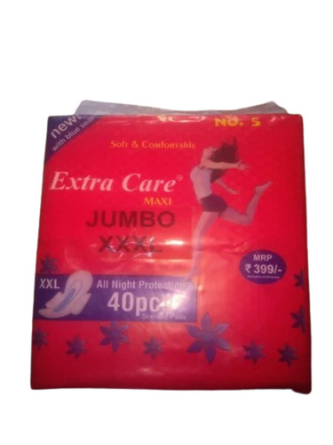 Sanitary Pad Napkin - Regular Size, 40 Pads With Wings | Scented, Anti-bacterial, Single Use For Women's Care