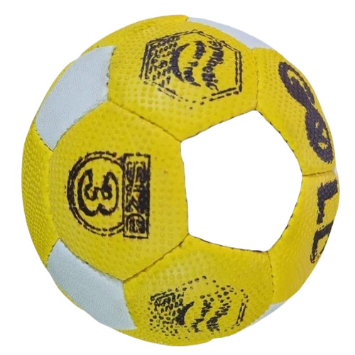 Synthetic Rubber Football - Size 3, Yellow and White | Longer Life Design, Non-Customized