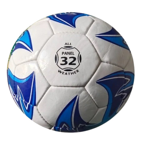 White Pu Football - PU Material, Size 5, White Color | Non-Customized, Standard Size for Football Playing