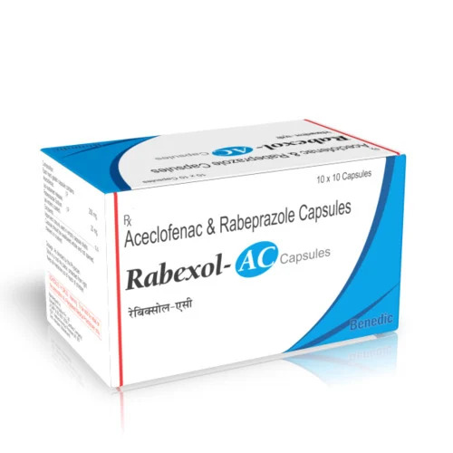 Acelofenac 200mg (SR) Rabeparazole 20mg Capsules
