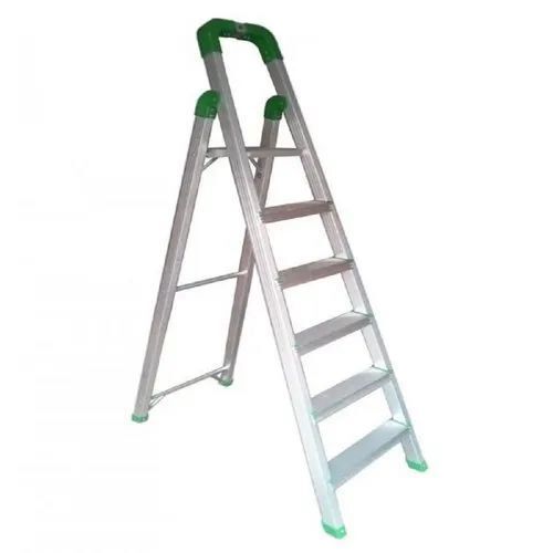 Aluminium Step Ladder - 6 Feet Premium Quality | Compact Folding, Corrosion Proof, Weather Resistant, Safety Locks, Portable Design, User-Friendly, Long Lasting