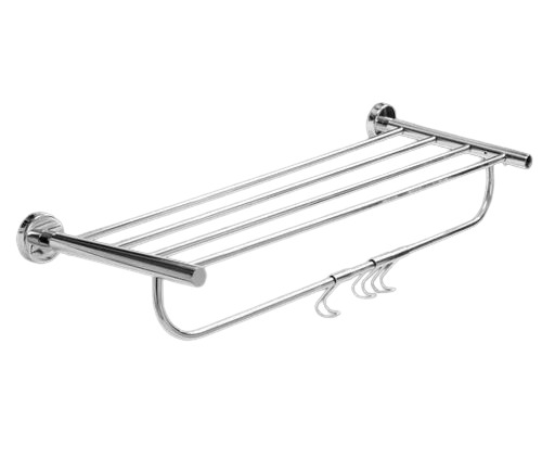 Towel Rack - 24 Inch Stainless Steel, Glossy Silver Finish for Bathroom Wall Mount