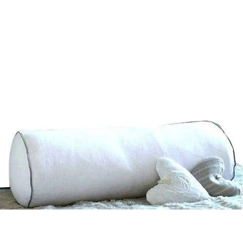 Bolster White Pillow - Cotton, 12x18 inches, White | Hypoallergenic, Lightweight Design, Good Support, Breathable Fabric, Easy to Clean, Retains Shape