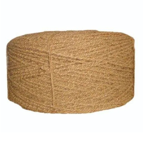 Coconut Curled Coir Rope - 4 mm Diameter, 1000 m Length | Light Brown, Eco-Friendly, Braided 3 Ply Design, 200 GSM