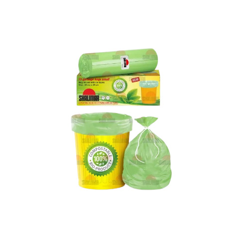 Compostable Garbage Bags - 100% Compostable Material Size Options Small to Large | Green Color Embossed Design Capacity 10-120 Litres
