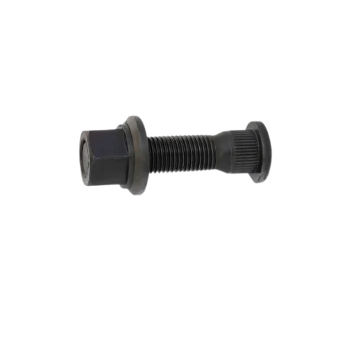 Fuwa Hub Bolt - Mild Steel, 22mm Diameter, Round Head, Half Threaded | Black Finish for Automotive Applications
