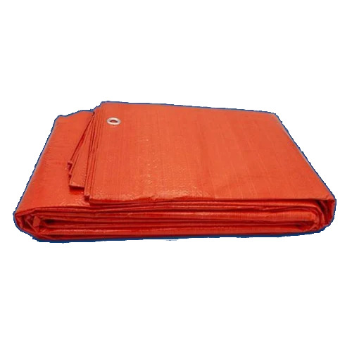 Orange HDPE Tarpaulin - 200 GSM, PE Laminated Woven Material | Weather-Resistant, Protects from Rain and Wind, Standard Design