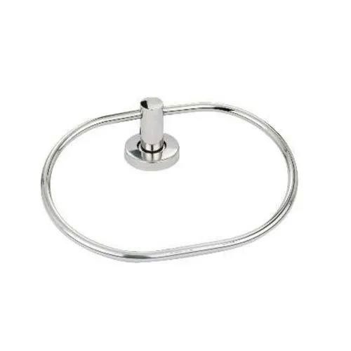 Polish Stainless Steel Towel Ring - Square Shape, Silver Glossy Finish | Premium Quality, Space Saving, Easy Installation, Elegant Look, High Strength, Long Lasting, Smooth Surface