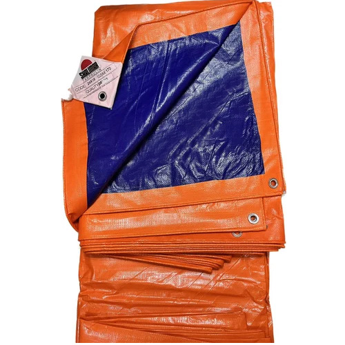 Shalimar HDPE Tarpaulin - 170 GSM, Waterproof Orange Tarp, UV-Resistant, Lightweight & Tear-Resistant with Reinforced Corners
