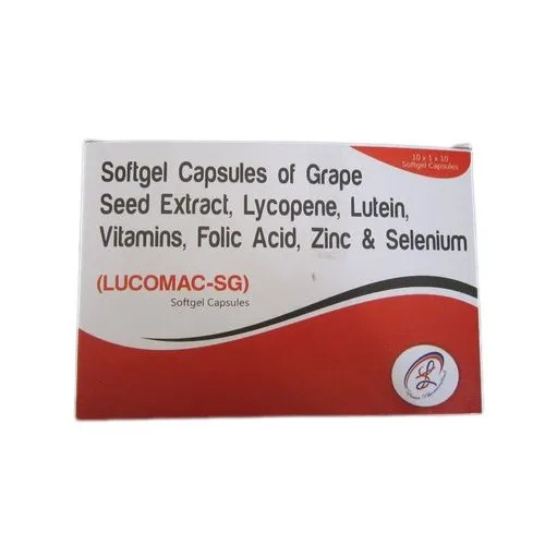 Softgel Capsules Of Grape Seed Extract Lycopene Lutein Vitamins Folic Acid Zinc And Selenium