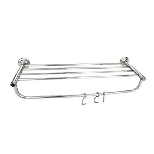 Steel Towel Rack - Stainless Steel, 18/24 Inch | Space Efficient, Corrosion Proof, Polished Finish, Lightweight Frame, Easy Assembly, Multi-tiered Shelves, Strong Support, Scratch Resistant, Weatherproof