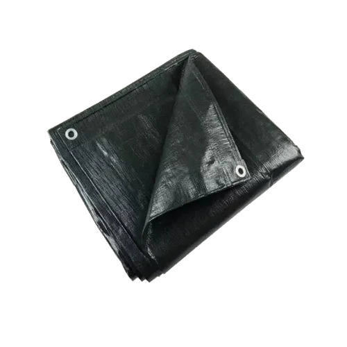 Black Waterproof Plastic Tarpaulin - Polypropylene, 5 Meter Width, 1.4mm Thickness, 90 GSM, PE Laminated | Standard Design, Plain Style, Multi-Use Protection from Wind, Rain, Sunlight
