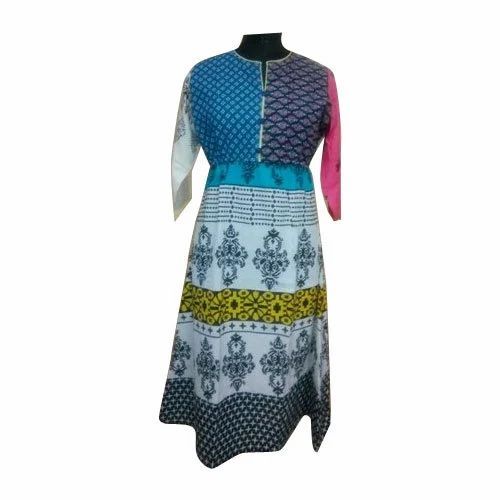 Designer Cotton Kurti - Light Weight, Breathable, 100% Pure Cotton, Multicolor, Available in M, L, S, XL, 3-4th Sleeve Style, Perfect for Party Wear