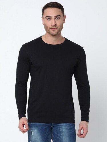 Cotton T-shirt - O-neck, Long Sleeve, Unisex, Plain Black | Quick Dry, Ultraviolet Resistant, Breathable, Eco-friendly Packaging