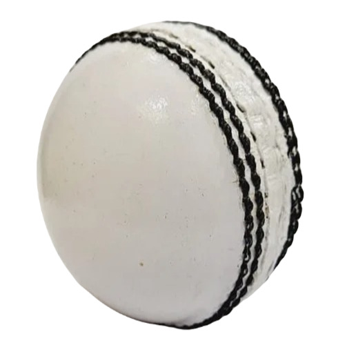 Full White Leather Balls - Solid Round Shape, Durable and Hard for Adult Cricket Play, Unisex Design