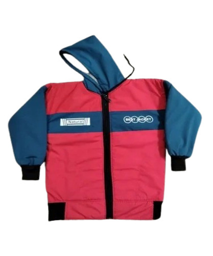 Kids Jacket - Polyester Material, Red and Blue Color | Full Sleeves, Anti Wrinkle, Breathable with Double Pockets, Hoodies for Casual Wear