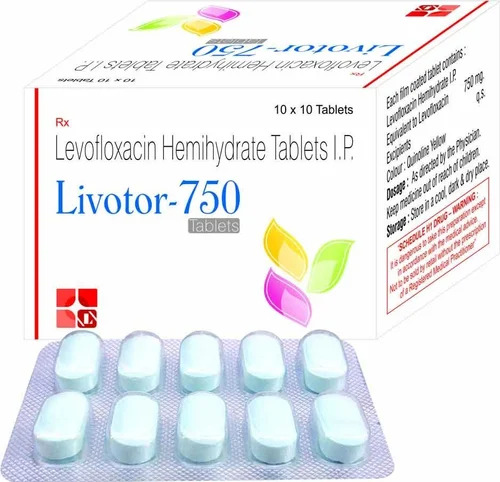 Levofloxacin Hemihydrate Tablets - 750 Mg Prescription Medication | For Hospital And Clinic Use, Dosage As Per Prescription, Store In Cool And Dry Place