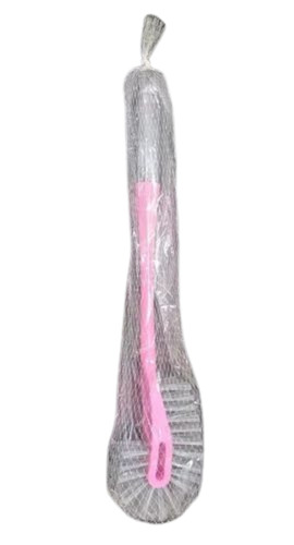 Pink Plastic Toilet Cleaning Brush - Nylon Bristle Material, 18 Inch Size, Durable Plastic Handle, Ideal for Bathroom & Toilet Cleaning