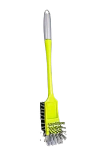 Plastic Soft Bristle Toilet Cleaning Brush - Plastic Material, 16 Inch Size, Yellow And Grey Color | Durable Design for Enhanced Bathroom Use