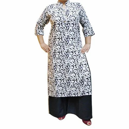 Rayon Kurtis - Light Weight, Breathable Fabric | 100% Purity, Washable, Very Good Quality, Printed Design, 3-4th Sleeve Style, Party Wear for Ladies
