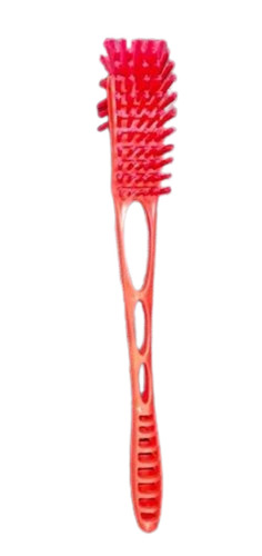 Red Plastic Toilet Cleaning Brush - Nylon Bristle, 18 Inch Size, Durable Design | Ideal for Bathroom Use