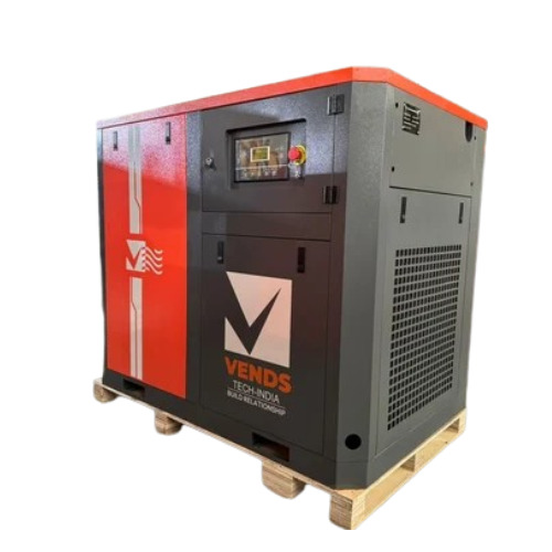 Screw Air Compressor - 7.5 HP, 420 V, 12 Bar Pressure | Air Cooled, Industrial Use, Red/Black/Gray/Orange