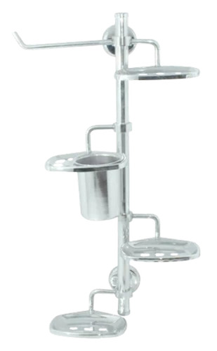 Stainless Steel Bathroom Rack - Square Shape, 4 Shelves, Grade 302, Chrome Finish | Durable, Rust-Resistant Bathroom Storage Solution