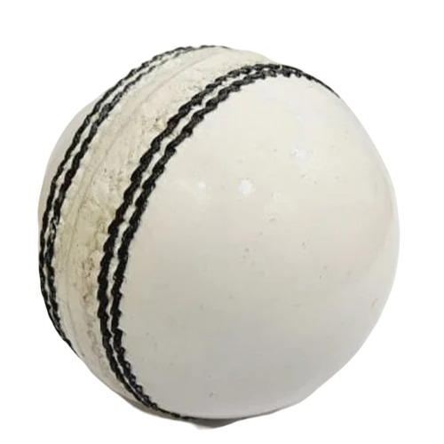 White Leather Cricket Ball - Solid Round Design | Durable, Hard, Unisex for Adults