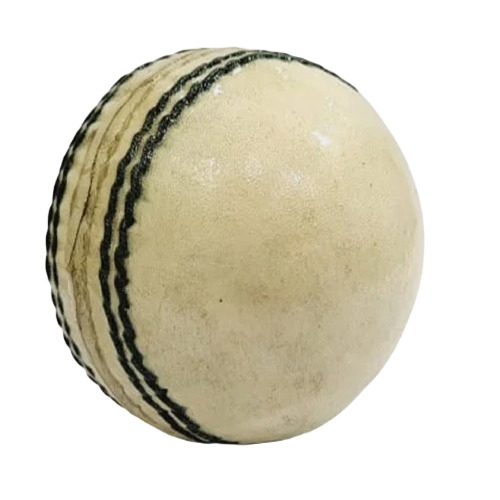 White Leather Cricket Balls - Solid Round Shape, Hard and Durable for Adults, Unisex Design