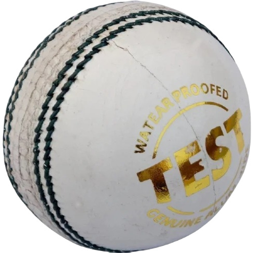 White Printed Leather Cricket Balls - Solid Round Design | Hard and Durable, Unisex for Adults