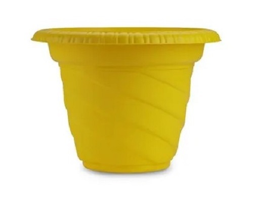 Yellow Plain Plastic Planter