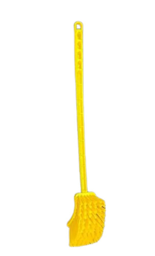 Yellow Plastic Toilet Brush - Nylon Bristle, 18 Inch, Durable Plastic Material | Long Lasting Design, Ideal for Bathroom & Toilet Cleaning