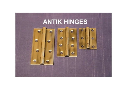 Brass Antique Door Hinges - Brass Material, 4 Inch Size | Stainless Steel Finish, Suitable for Door Fitting Applications