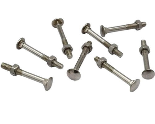 Stainless Steel Carriage Bolt - 6 mm Diameter, 3 mm Size, Round Head | Durable Stainless Steel Material, Ideal for Secure Fastening