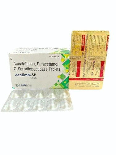 Aceclofenac Paracetamol And Serratiopeptidase Tablets - For Hospital And Clinic Use | Cool And Dry Storage, Precautionary Measures Recommended, Tablet Form