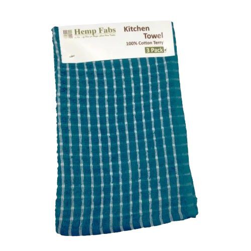 Cotton Terry Kitchen Towel - 100% Cotton 20x20 inches Blue | Premium Quality Durable Fabric Lightweight Design Machine Washable Non-Toxic Dyes Eco-Friendly Material Fade-Resistant Versatile Use
