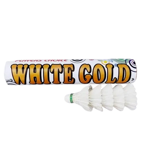 Feather Shuttlecocks - Premium Quality Feather Material, Indoor Play, 10 Pieces, White Color