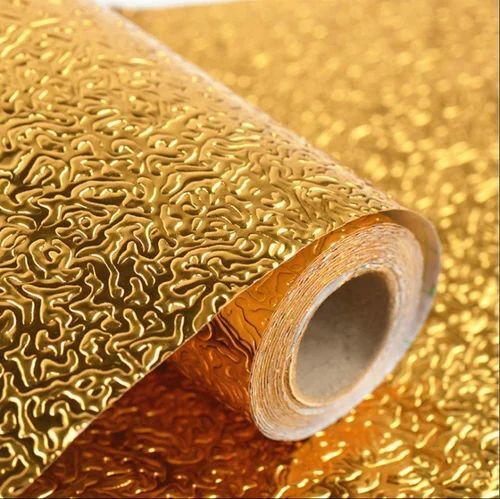 Golden Karkari Foil Sticker - Round Golden | Attractive Design Easy To Install Modern Pattern Good Quality Wall Decoration