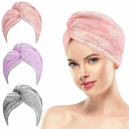 Hair Dry Towel Heavy Quality - Microfiber, 65L x 25W Centimeters, Multicolor | Quick Dry, Eco-Friendly, Soft Touch, High Water Absorbency