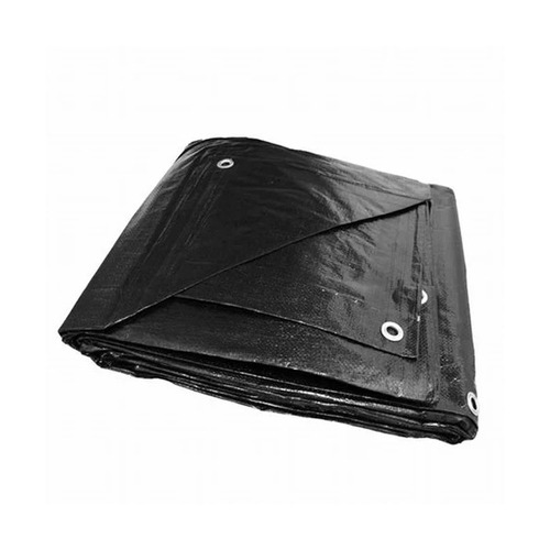 LDPE Black Tarpaulin Sheet - GSM 90, Waterproof Woven Material, Standard Plain Design for Protective Covering