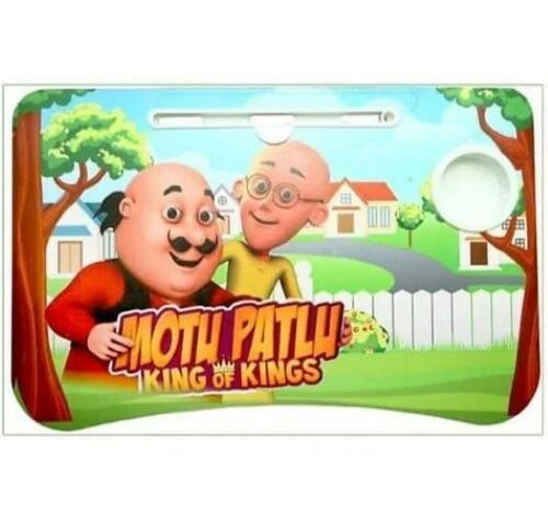 Smooth Edges Kids Foldable Laptop Table - Wooden, 60x40 cm , Multi Color | Non-Toxic Finish, Ergonomic Shape, Eco-Friendly, Easy Assembly