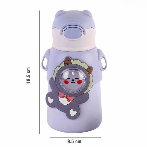 Teddy Water Bottles With Straw - Plastic, 240 Gm | Multicolor, Leak Proof, Good Quality Design for Hydration On-the-Go